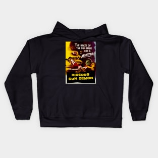 Classic Science Fiction Movie Poster - Hideous Sun Demon Kids Hoodie